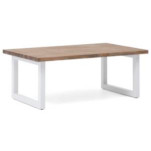 Table Basse iCub Strong 60x120 x43 Blanc Marron clair