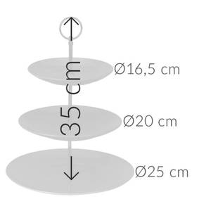 Etagere mit 3 Stufen Weiß - Keramik - 25 x 35 x 25 cm