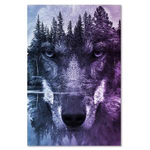 Leinwandbilder Wolf Wald Natur Lila 60 x 90 cm