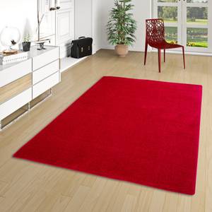 Hochflor Velours Teppich Luna Kirschrot - 200 x 200 cm