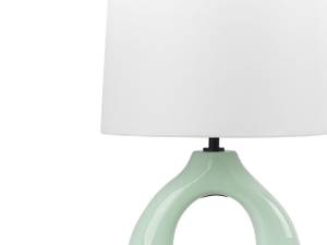 Lampe de table ABBIE Vert - Vert clair - Blanc