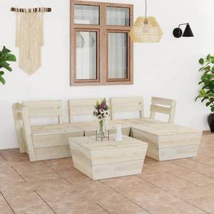 Garten-Lounge-Set Beige - Massivholz - Holzart/Dekor - 60 x 30 x 60 cm