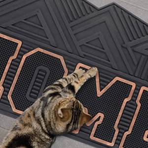 Tapis «Home» Noir - Doré - Matière plastique - 75 x 1 x 45 cm