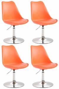 4er Set Esszimmerstühle Maverick C Orange - Silber