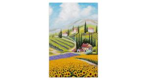 Bild handgemalt Sommerliche Nostalgie Massivholz - Textil - 60 x 90 x 4 cm