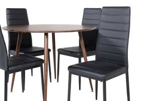 Essgruppe Plaza 29 (5-teilig) Schwarz - Massivholz - 100 x 75 x 100 cm