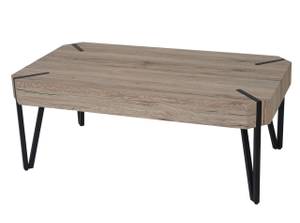 Table basse de salon Kos T573 Marron - Métal - En partie en bois massif - 110 x 43 x 60 cm