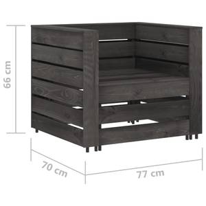 Garten-Lounge-Set (2-teilig) 3011726-4 Grau - Massivholz - Holzart/Dekor - 60 x 37 x 62 cm