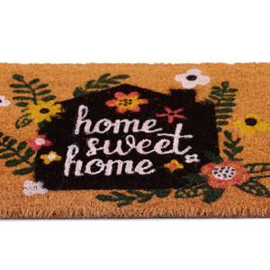 Paillasson coco Home Sweet Home Noir - Marron - Vert - Fibres naturelles - Matière plastique - 60 x 2 x 40 cm