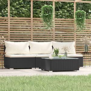 Garten-Lounge-Set (4-teilig) 3013629-2 Schwarz - Creme - Weiß