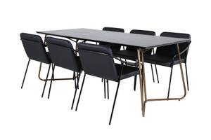 Essgruppe Pippi 13 (7-teilig) Schwarz - Massivholz - 90 x 75 x 190 cm