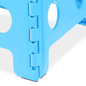 Tabouret pliable en bleu Bleu - Blanc - Matière plastique - 37 x 30 x 29 cm