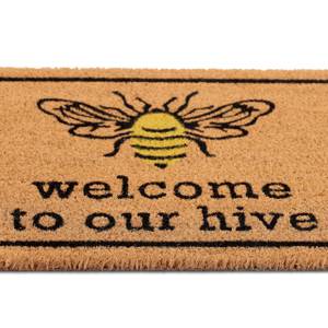 Tapis coco «Beehive» Noir - Marron - Jaune - Fibres naturelles - Matière plastique - 60 x 2 x 40 cm