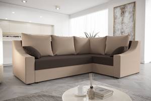 Ecksofa ONTARI-PLUS Beige - Braun - Ecke davorstehend rechts