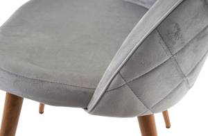 Chaise capitonnée D53 (lot de 4) Gris - Textile - 48 x 77 x 46 cm