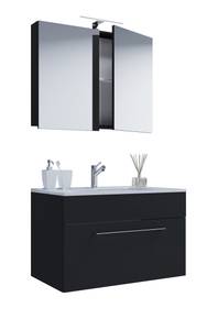 Table de toilette Badinos Noir - Noir brillant - Largeur : 80 cm