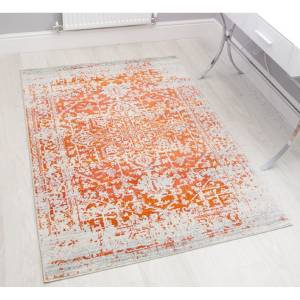 Tapis moderne tissé plat à motifs AVON Orange - 200 x 290 cm