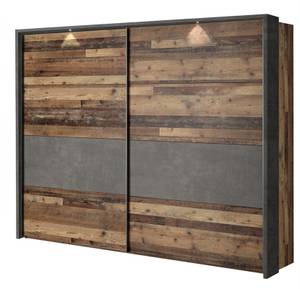 Schwebetürenschrank Cedric 92B mit LED Braun - Holzwerkstoff - 281 x 216 x 64 cm