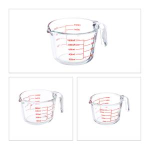 3-teiliges Messbecher Set aus Glas Rot - Glas - 16 x 11 x 21 cm