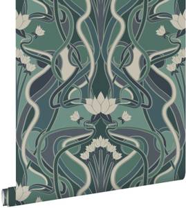 Tapete Blumenmuster im Jugendstil 7472 Blau