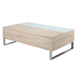 Kostrena Couchtisch Braun - Holzwerkstoff - Glas - Metall - 110 x 35 x 60 cm