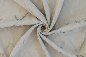 Vorhang beige/silber geometrisch Silber - Textil - 140 x 245 x 1 cm