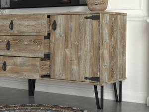 Sideboard Costa mit Spiegel Eiche Braun - Holzwerkstoff - 180 x 78 x 45 cm