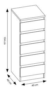 Kommode VIVA 4 Weiß - Holzwerkstoff - 40 x 104 x 40 cm