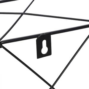 Set de deux étagères de forme cubique Noir - Marron - Bois manufacturé - Métal - 25 x 25 x 12 cm