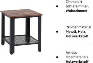 Beistelltisch Industrie-Design Schwarz - Metall - 40 x 41 x 40 cm