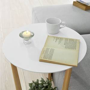 Table Basse Table d'appoint FBT52-WN Blanc - En partie en bois massif - 45 x 60 x 25 cm