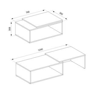 Table basse Bert Anthracite - Imitation chêne