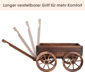 Blumenwagen Holz, Pflanzwagen 4 Rädern Braun - Holzwerkstoff - 43 x 54 x 120 cm