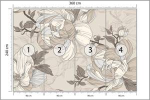 Papier Peint FLEURS Feuilles Vintage 360 x 240 x 240 cm