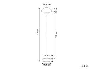 Grande lampe MINIJA Noir - Doré - Blanc - Métal - 30 x 150 x 30 cm