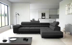 Ecksofa Eckcouch Almada L Form Couch Schwarz - Ecke davorstehend rechts