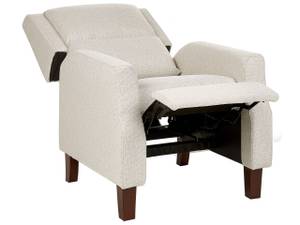 Fauteuil de relaxation EGERSUND Beige - Crème - Chêne foncé