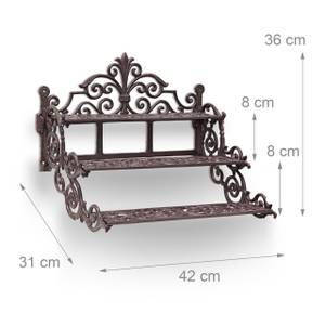 Support fleurs en fonte banc Marron - Métal - 42 x 36 x 31 cm