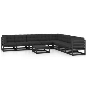 Garten-Lounge-Set (9-teilig) 3009840-2 Anthrazit - Schwarz