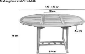 Gartenmöbelset 4tlg. BORNEO ARUBA Beige - Massivholz - Holzart/Dekor - 150 x 91 x 60 cm