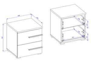 Nachttisch VIOLLA (2er-Set) Griff rechts Weiß - Holzwerkstoff - 45 x 49 x 40 cm