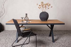 Table de jardin Garcia Noir - Bois massif - 100 x 74 x 200 cm