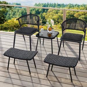 Fußhocker ZB33027NZDE (2er Set) Braun - Rattan - 41 x 38 x 69 cm