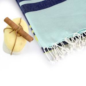 Lush Serviette hammam (2er Set) Bleu - Textile - 1 x 100 x 180 cm