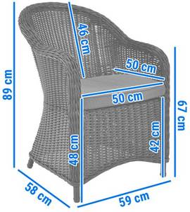 Gartensessel ATENA Schwarz - Rattan - 59 x 89 x 58 cm