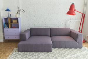 BIG CUBE STYLE Sofaecke Violett - Ecke davorstehend rechts - Longchair davorstehend links