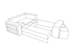 Ecksofa LOPI Schwarz - Hochglanz Schwarz - Ecke davorstehend links