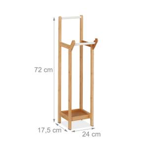 Support WC en bambou Marron - Blanc - Bambou - Bois manufacturé - 18 x 72 x 24 cm