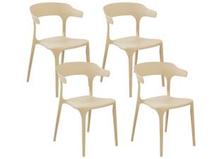 Esszimmerstuhl GUBBIO 4er Set Beige - 40 x 49 cm