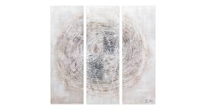 Bild handgemalt Spinning Around Beige - Grau - Massivholz - Textil - 90 x 90 x 4 cm